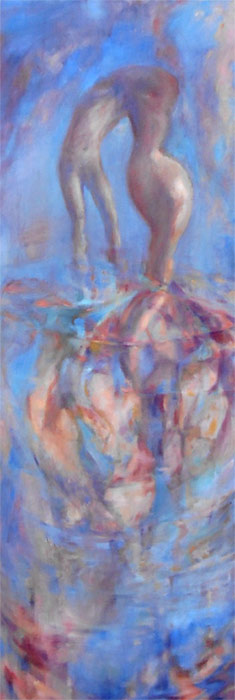 «L'GE DE L'ESSOR» - huile sur toile (50/150 cm). © Pauline A. Berneron 2014.