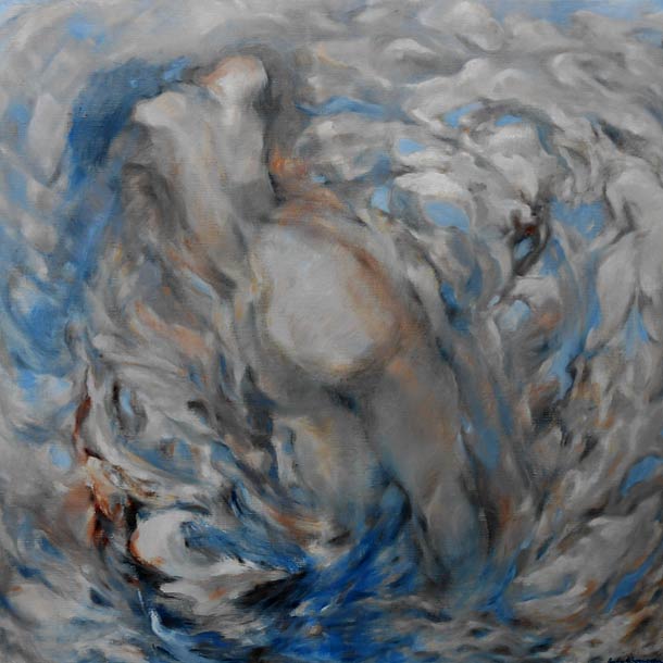 «LA CHAIR CONVULSIVE» - Huile sur toile (80/80 cm). © Pauline A. Berneron 2014.