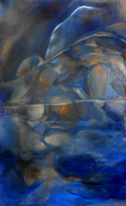 «NOCTURNE» - Huile sur toile (130/81 cm). © Pauline A. Berneron 2014.